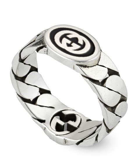 gucci silver orange ring|interlocking g ring in silver.